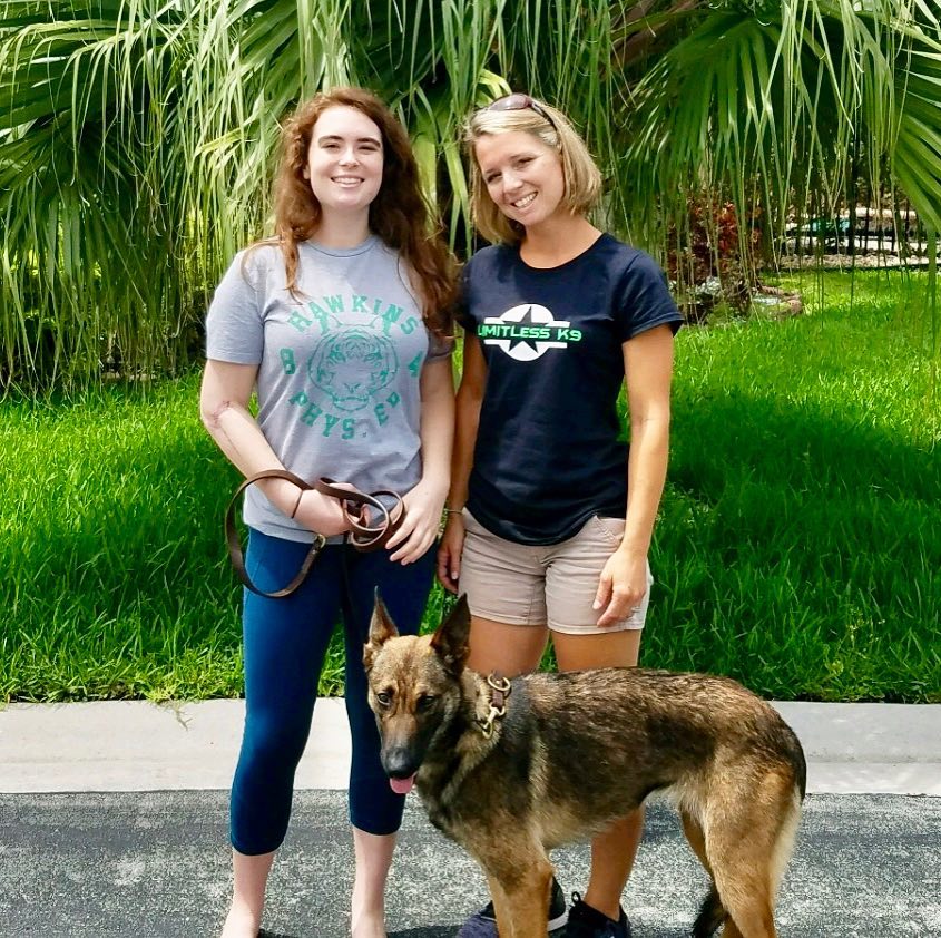 Maddy was shot 3 times during the Parkland school shooting and needed a service dog. We were able to place Anyah with Madddy and they finished the school year together.